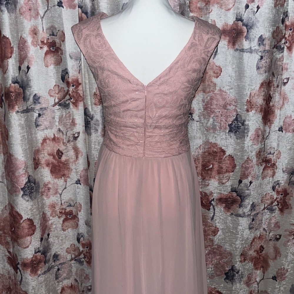Violets & Roses Pink Sequence Formal Midi Dress - Picture 5 of 12